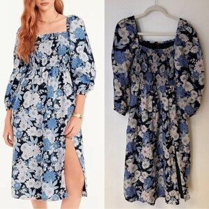 J. Crew Floral Linen Daydream Midi Dress Size Medium
